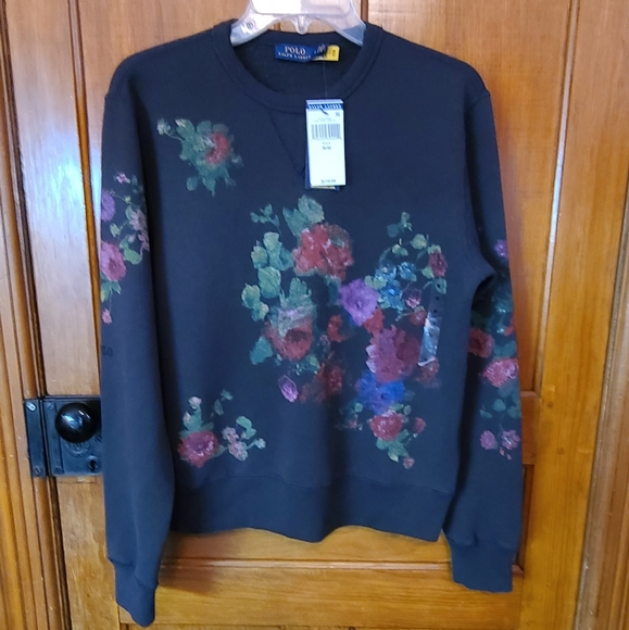 Polo Ralph Lauren Tops - NWT-Woman's Polo Ralph Lauren Fleece Pullover Sweatshirt With Rose Print